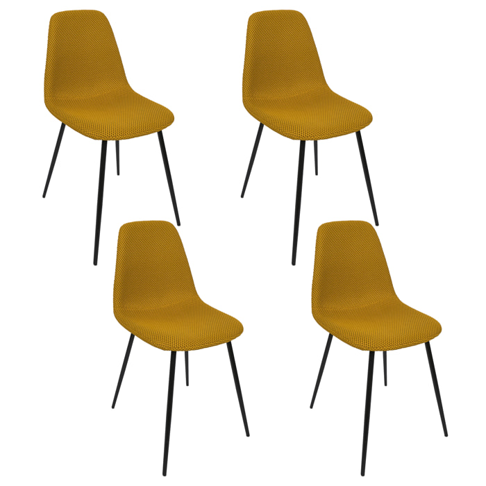 Chaise Atome Jaune - Lot De 4