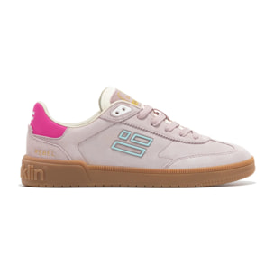 Zapatillas Bajas Piel de  Serraje Rebel Basic Flag Rosa Claro D.Franklin