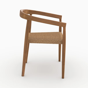 Lot de 2 chaises de jardin empilables en bois de teck vernis - Bali