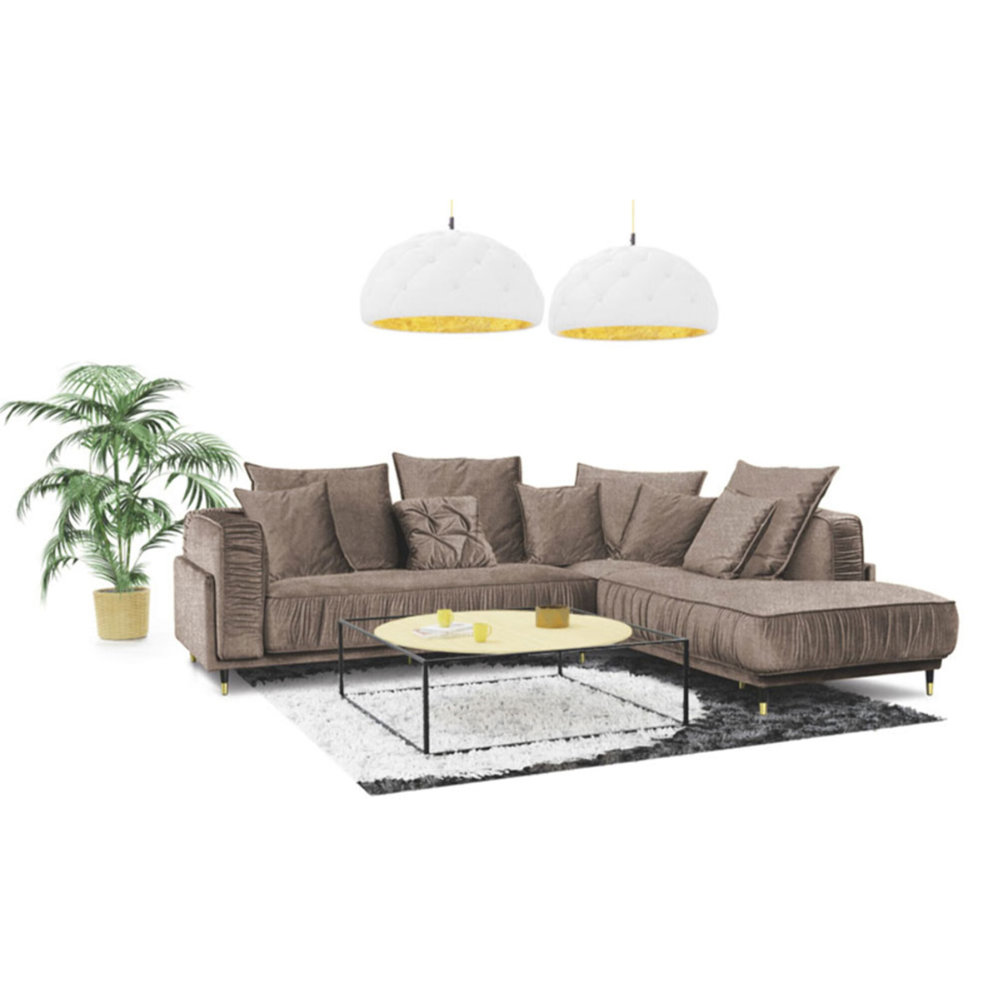 Canapé Tissu Angle droit Fiorenzo - 4 Places