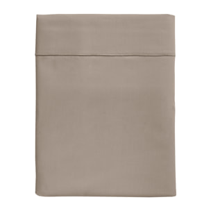 Drap plat uni en coton lavé, Made in France, SOFT LINE , Biscuit