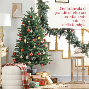 HOMCOM Albero di Natale Artificiale 150 cm Realistico con 994 Rami e Base in Resina, Verde