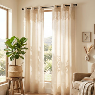 Cortina Ritual de Macramé 140x260cm, Decorativa estilo Boho