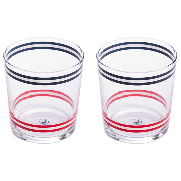 Set 2pzs vasos de cristal a rayas 345ml el ganso