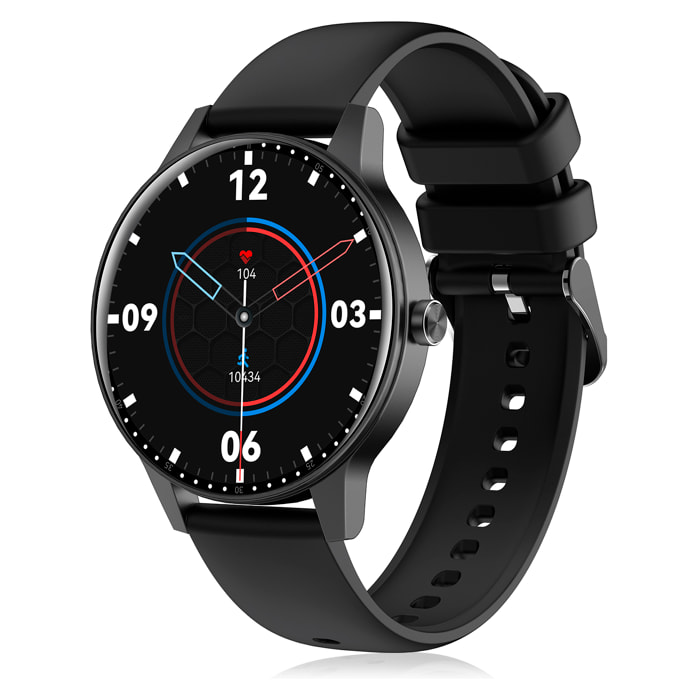 Smartwatch QS80 con chiamate BT, notifiche push. Monitor sportivo e della salute.