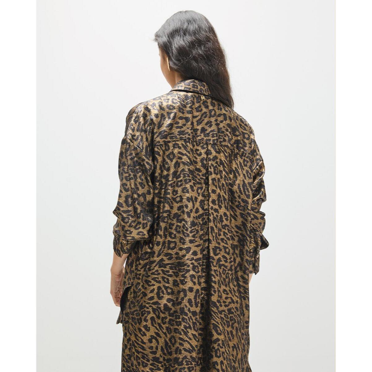 Camicia oversize in tessuto pregiato