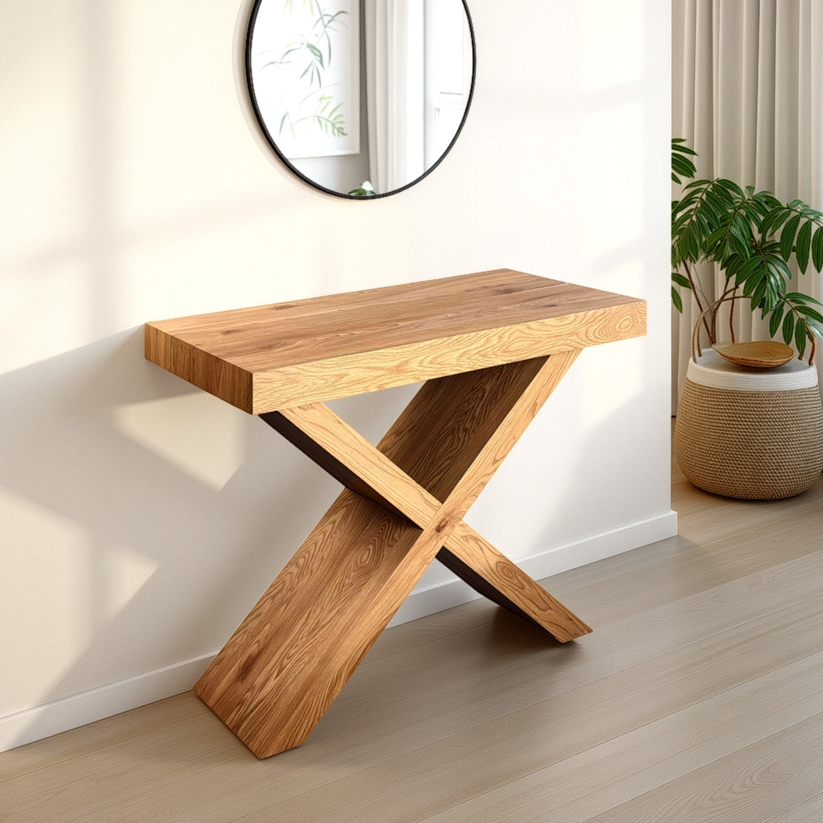 Console extensible Tomasucci ADELAIDE, en MDF finition chêne, 45 × 90 × 75 cm