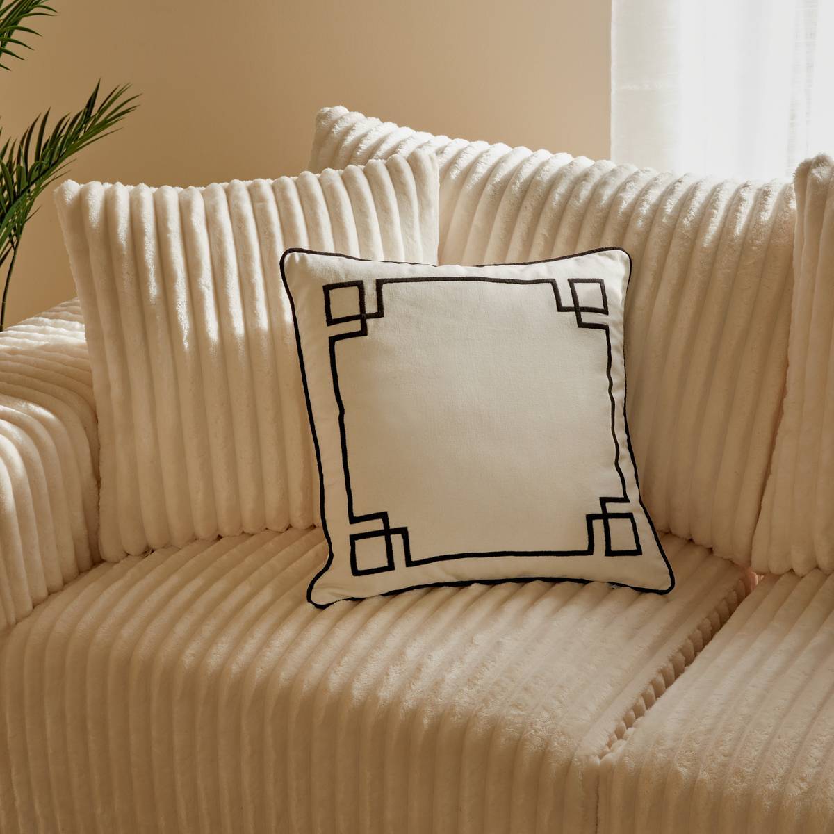 Coussin The palm resort 40x40cm blanc
