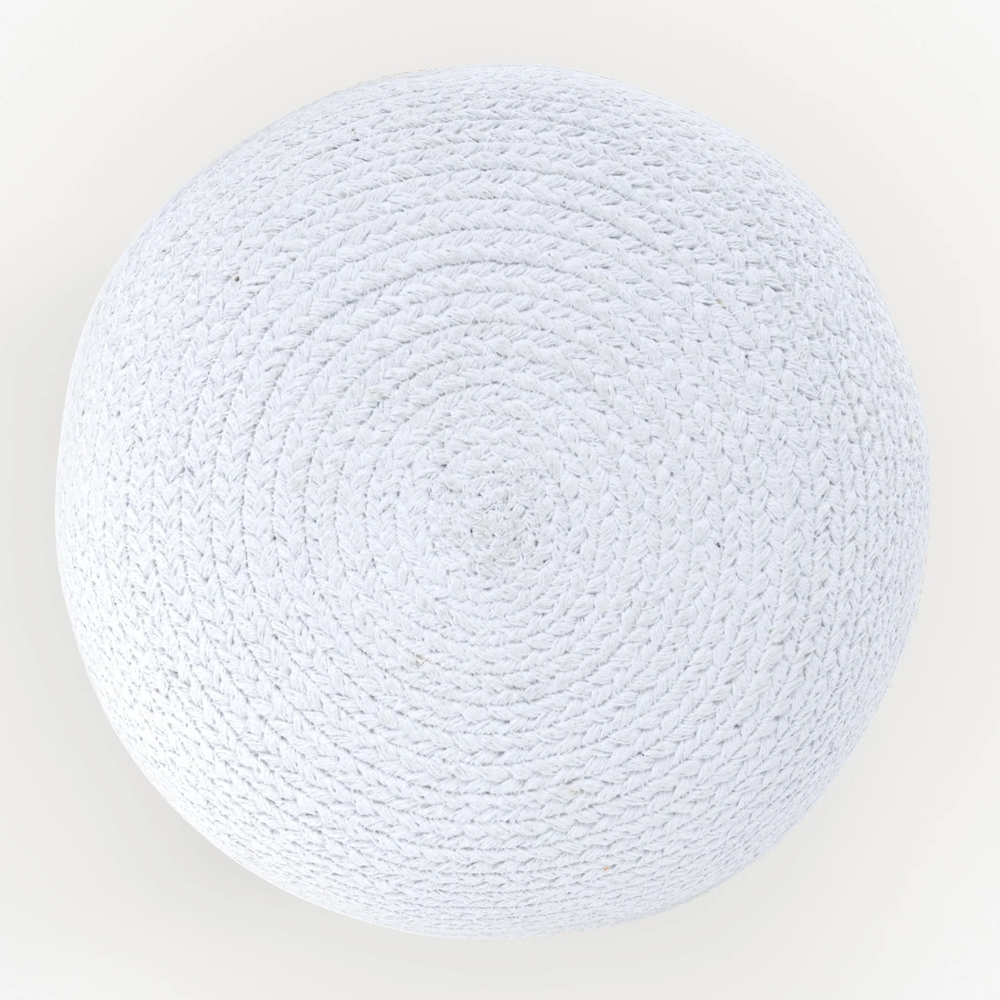 Pouf rond en jute, rayures blanches D40 cm - Billy