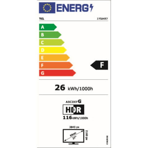 Ecran PC Gamer TCL QD-Mini LED 27G64 180Hz 27''