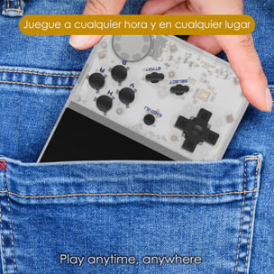 Console emulatore multipiattaforma RG35XX. Schermo IPS da 3,5"; Quad Core 384 MHz, 16 GB. Sistema operativo Linux. +5.000 giochi.