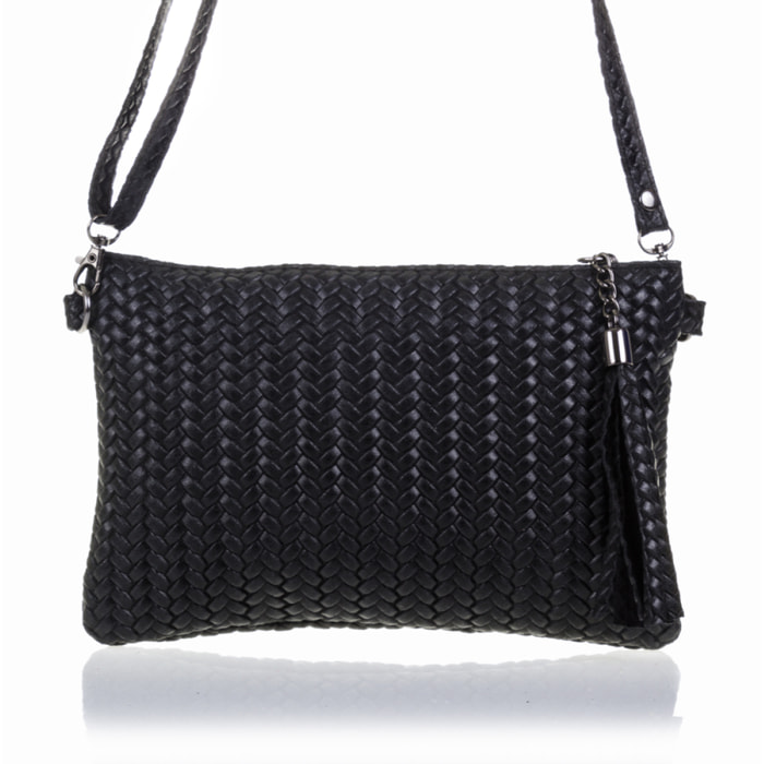 Oleggio Bolso bandolera Mujer.Piel auténtica Gamuza Grabado Espiga