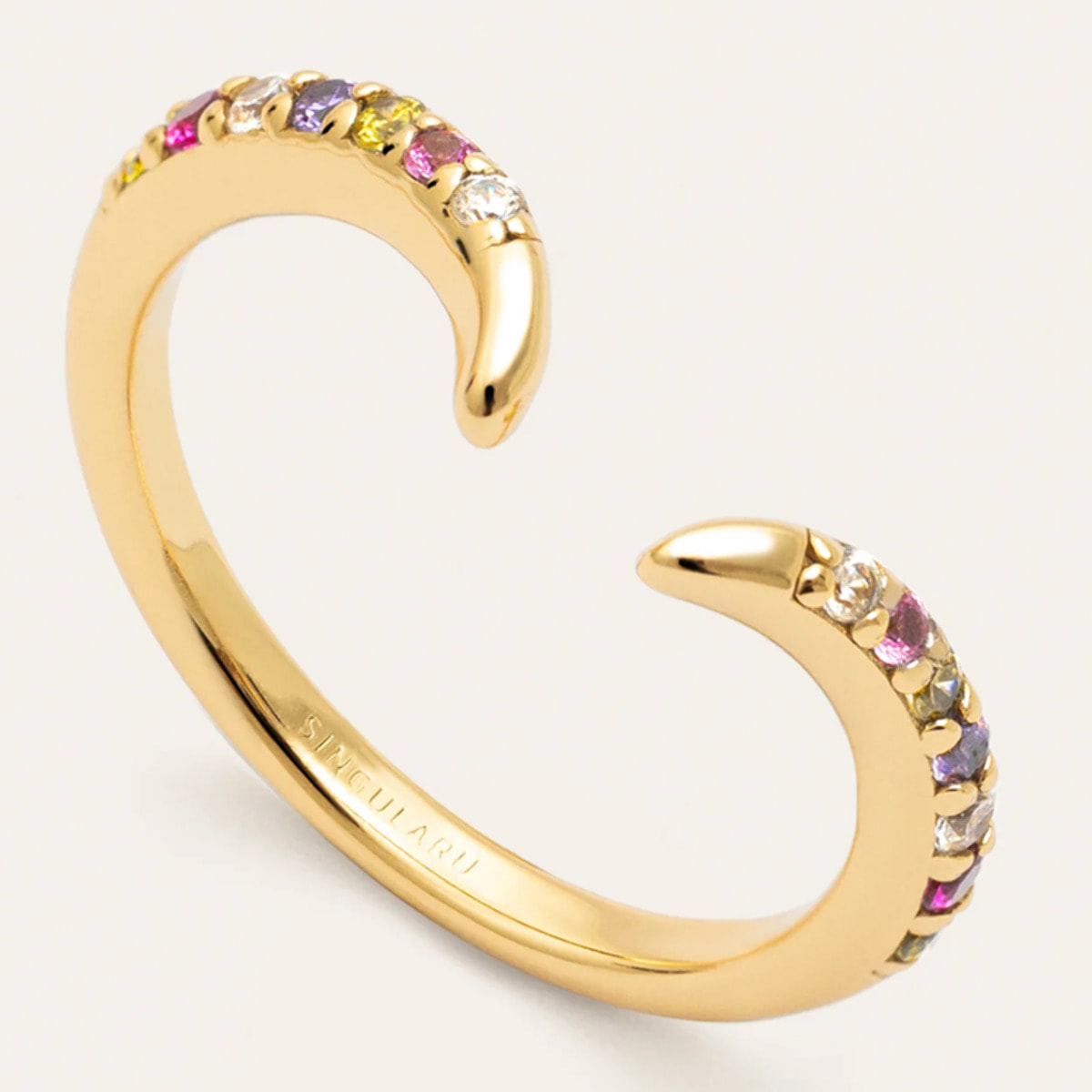 Anillo Peak Scarlett Colors Plata Baño Oro