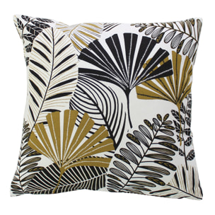 Coussin décoratif feuillage tropical - Bronze