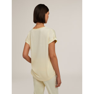 Motivi - Camiseta bimaterial - Amarillo