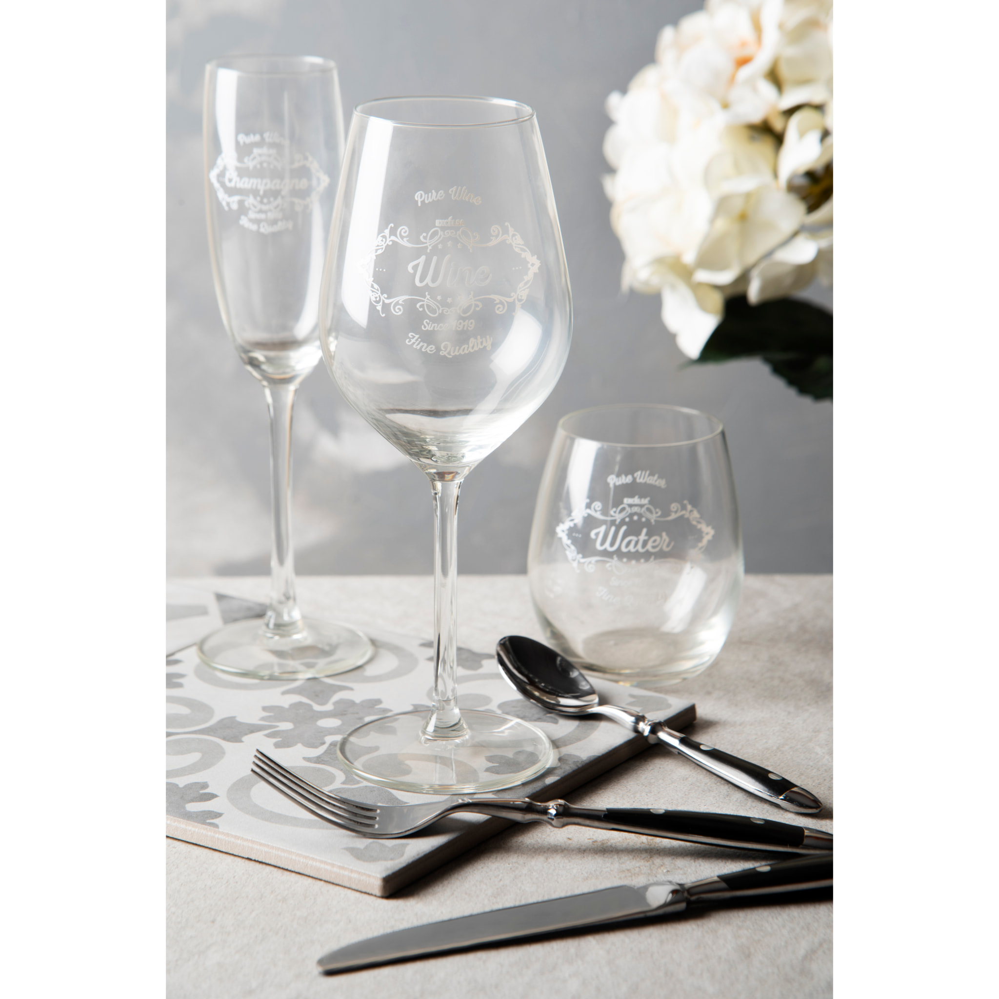 Set de 6 flûtes à champagne Excelsa – Fine Quality, Verre Transparent 19 cl