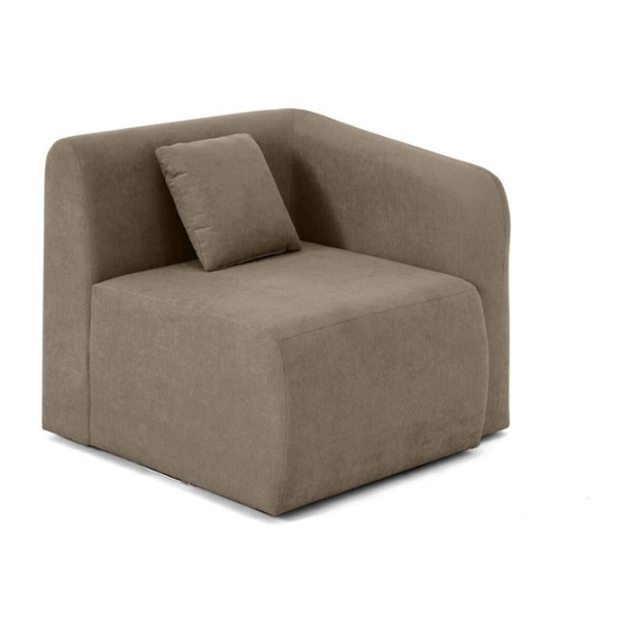 Ikare - module d'assise d'angle droit - en tissu - Taupe