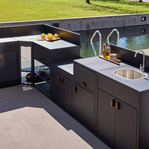 Cuisine extérieure 6 modules acier  THIRA 6 MODULES