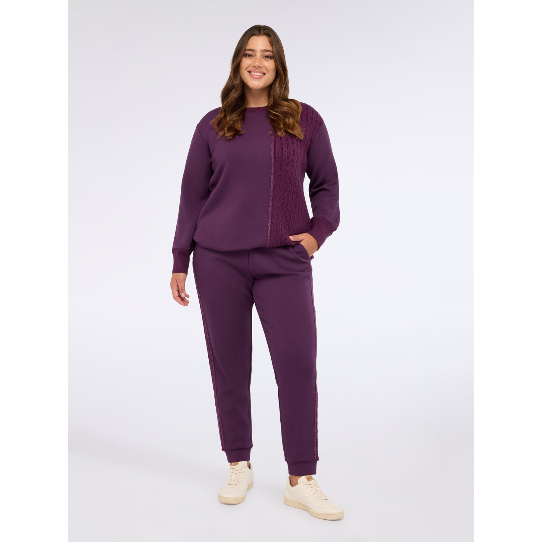 Fiorella Rubino - Pantaloni Jogger in tessuto scuba - Viola