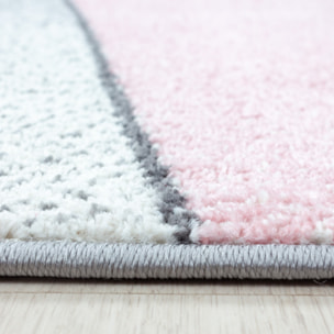 BETA - Tapis de salon à motif géométrique rose