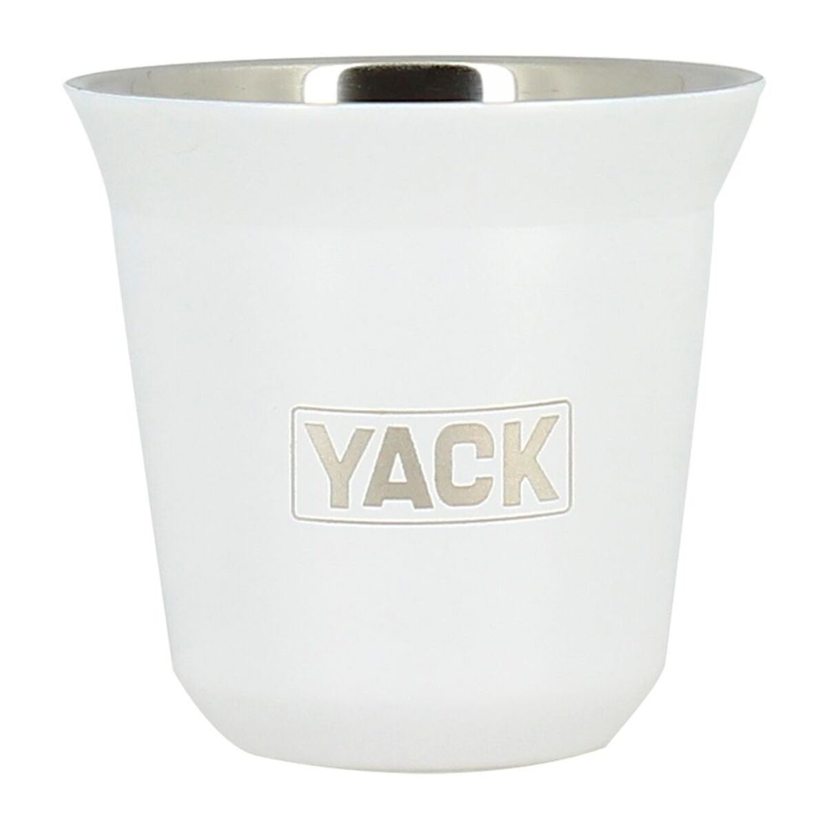 Tasse yack 8cl en acier inoxydable blanc
