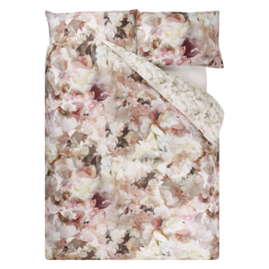 Housse de couette imprimée en percale de coton, FLEURS DE JOUR, Rose