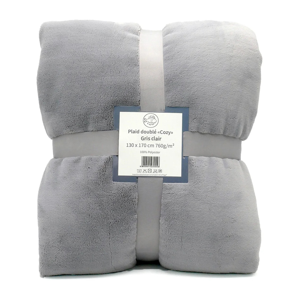 Plaid polaire 130x170cm 760g/m² - Cozy gris clair