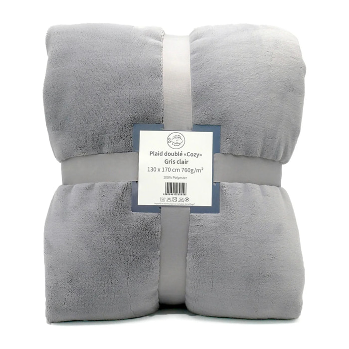 Plaid polaire 130x170cm 760g/m² - Cozy gris clair