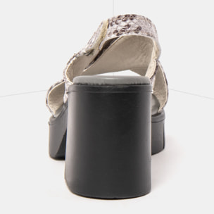 Sandalias con tacón 1990 SNAKE WHITE / EIVISSA color White