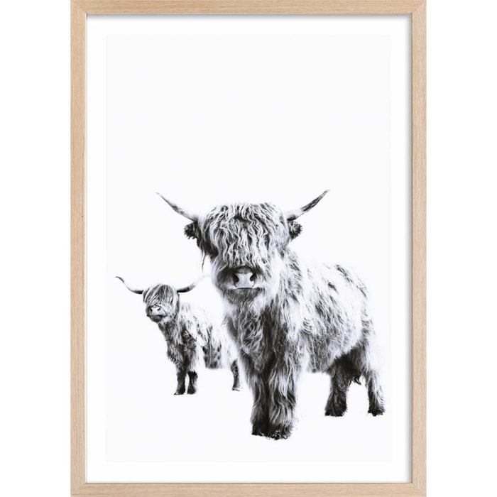 Affiche enfant jumelles  Affiche sous cadre bois