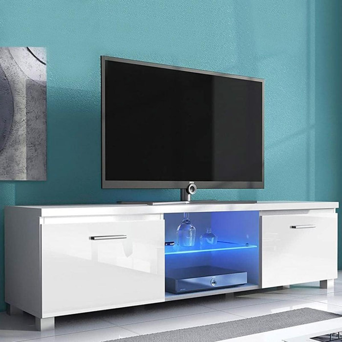 Mueble TV LED Blanco