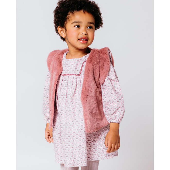 chaleco reversible hojas malva y pelo