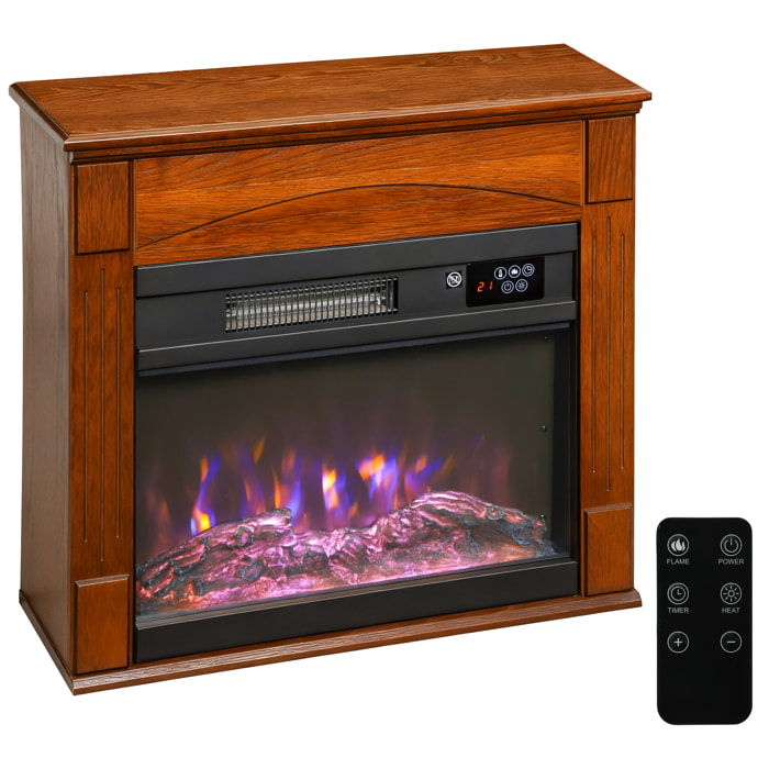 Cheminée électrique design effet bois 1000-2000W télécommande réglable