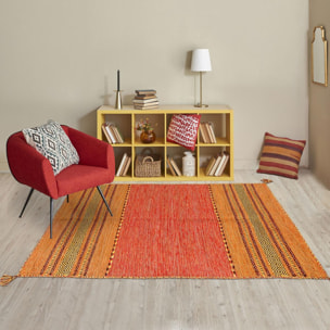 Tapis kilim fait main en coton motif ethnique BUVO