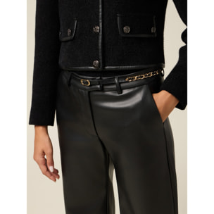 Oltre - Pantaloni in tessuto sintetico - Nero