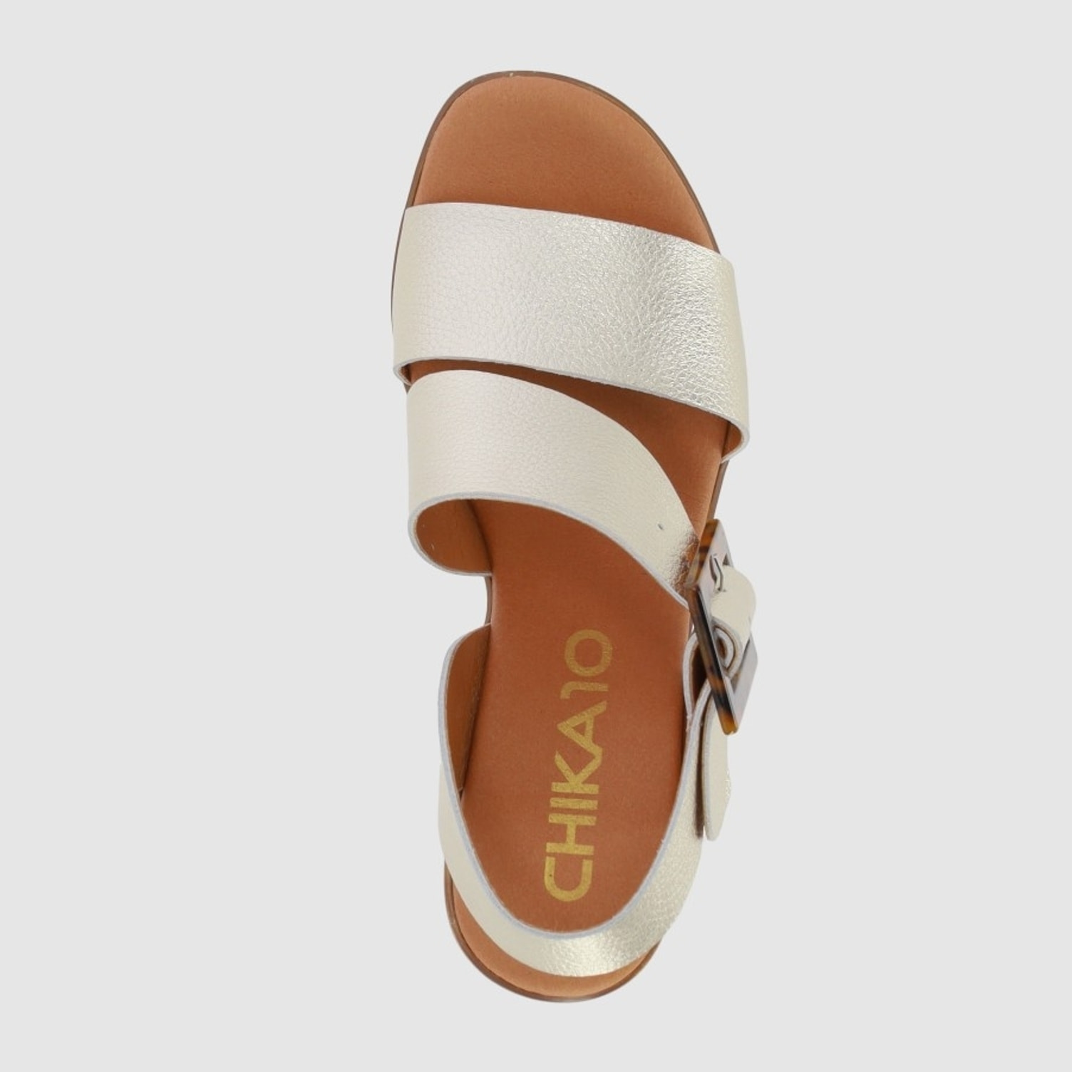 Sandalias de Piel - Oro - Tacón: 6 cm