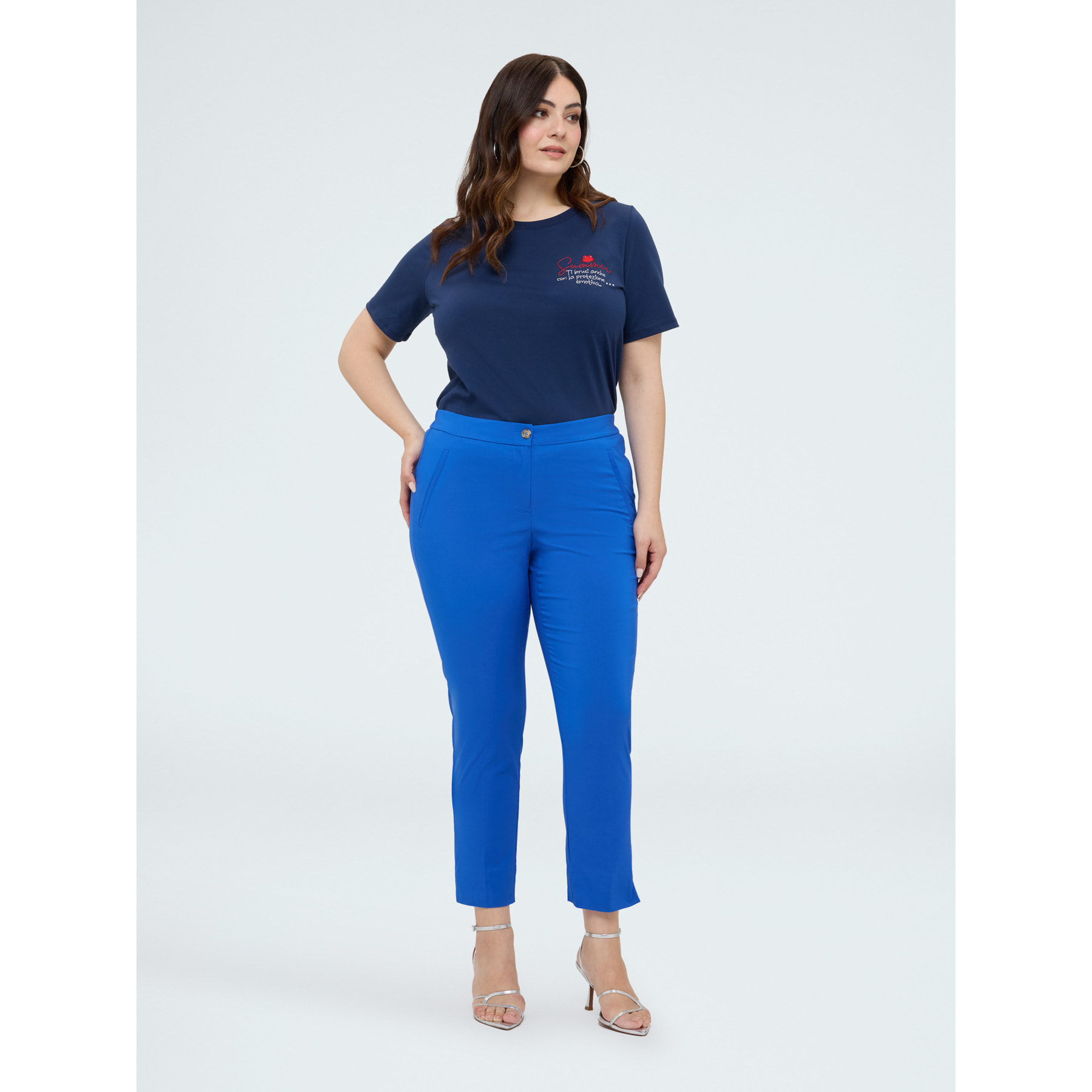 Fiorella Rubino - Pantalones modelo New York - Azul aciano