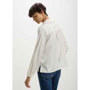 Blusa in raso scollo a v