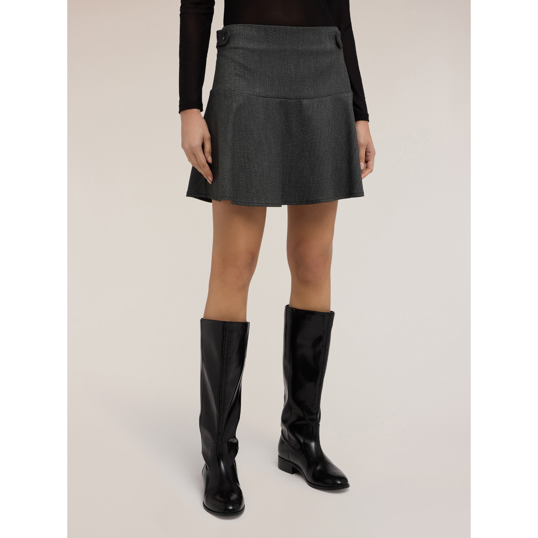 Motivi - Minifalda línea A en poliviscosa - Gris