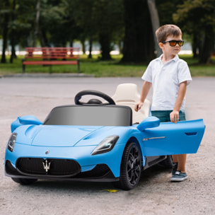 Coche Eléctrico para Niños de +3 Años con Licencia Maserati MC20 Carro Eléctrico Infantil con Batería 12V Mando a Distancia Faros Bocina Música y Pantalla Azul