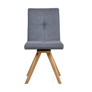 Chaise rotative en tissu & piètement en chêne - 3 coloris - HORTENSE