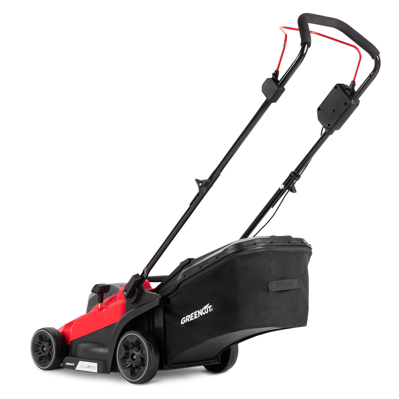 Cortacésped de batería 20V, corte de 330mm regulable en 5 alturas 25-65mm potente y ligero-Greencut GLM200L