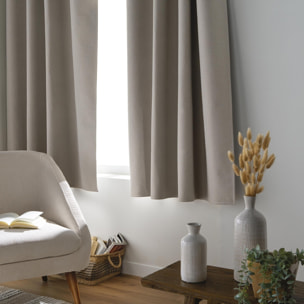 Rideau court occultant, isolant thermique et phonique en chambray - Lin