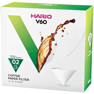 Filtre à café HARIO blancs x100 pour Dripper 1 à 4 tasses