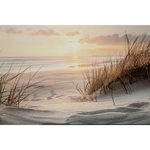 STAMPA DIPINTA SU TELA LACCATA BEACH C/CORNICE -A- CM 152X4X52