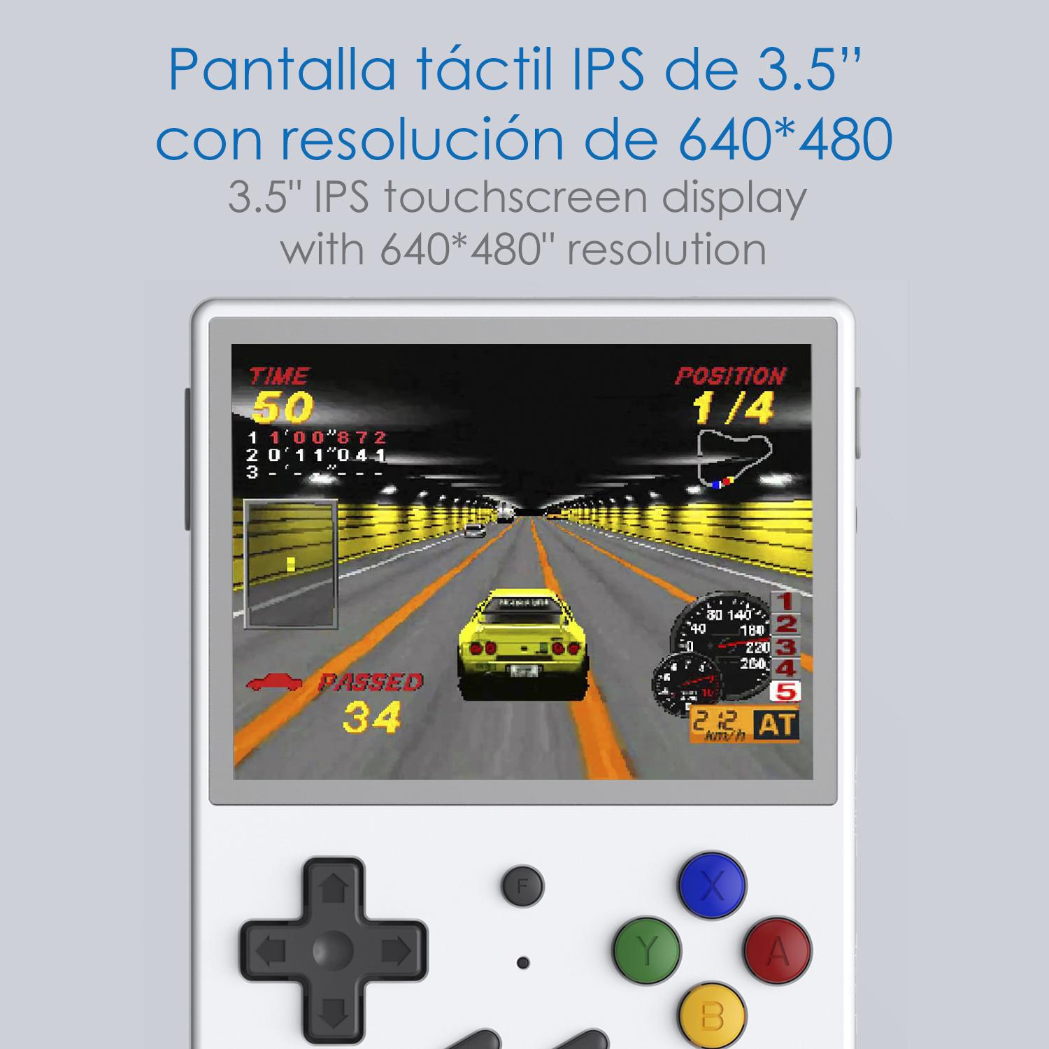 Console emulatore multipiattaforma RG353V. Touch screen IPS da 3,5''; Android 11 + Linux, Quad-Core 1,8 GHz, WiFi, 128 GB. +23.000 giochi.