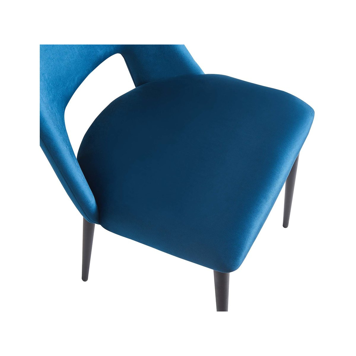 Lot de 2 Chaises en velours "Fedora" - Bleu foncé