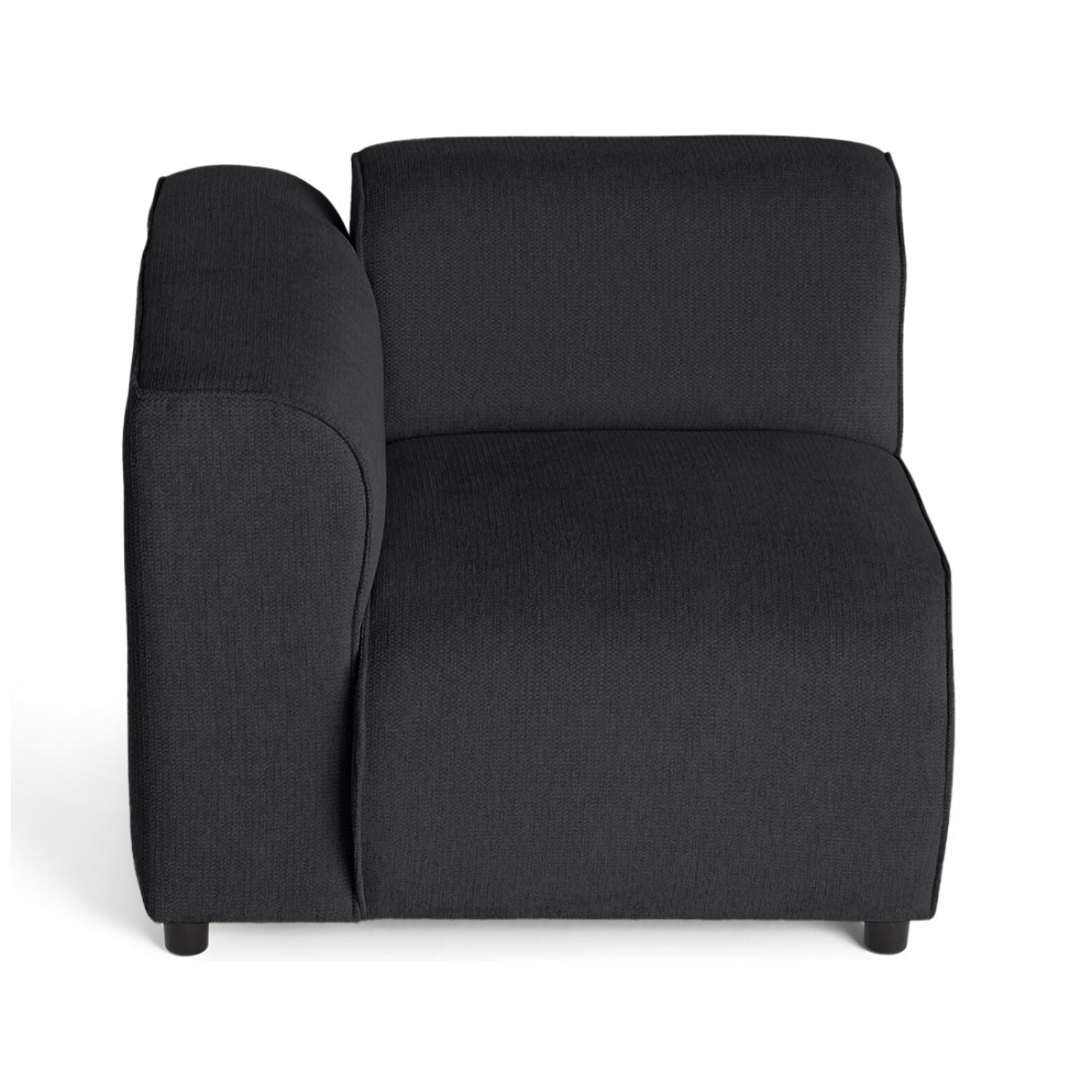 Suaro - Module d'assise d'angle gauche en tissu texturé - Noir