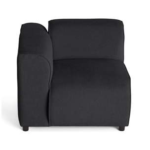 Suaro - Module d'assise d'angle gauche en tissu texturé - Noir