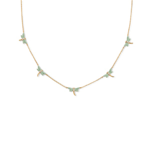 Collar Libélula Baño Oro